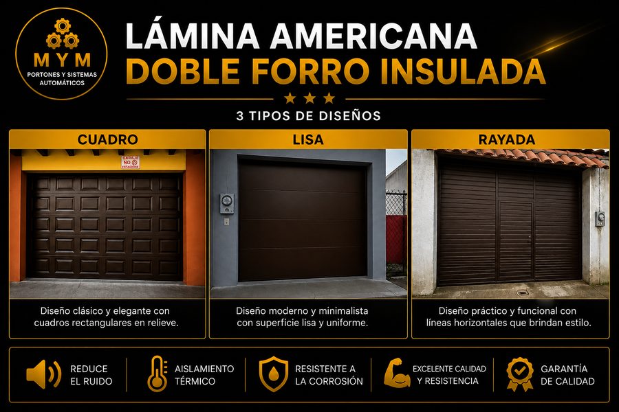 Portón de lámina americana